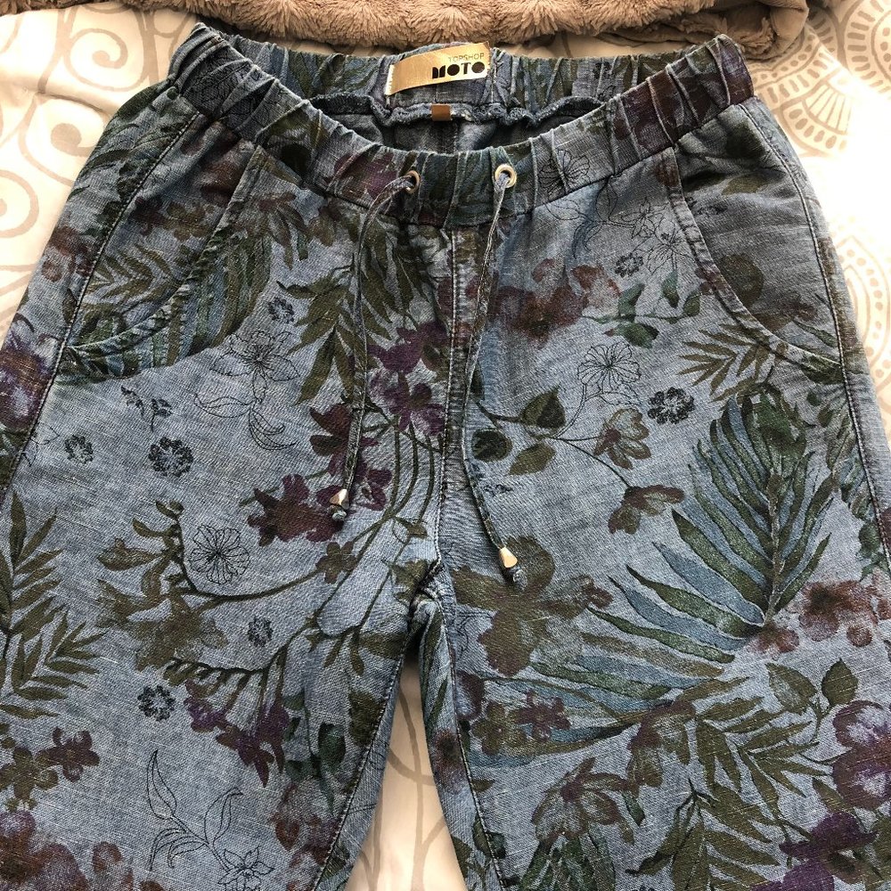 Topshop floral trousers - denim joggers